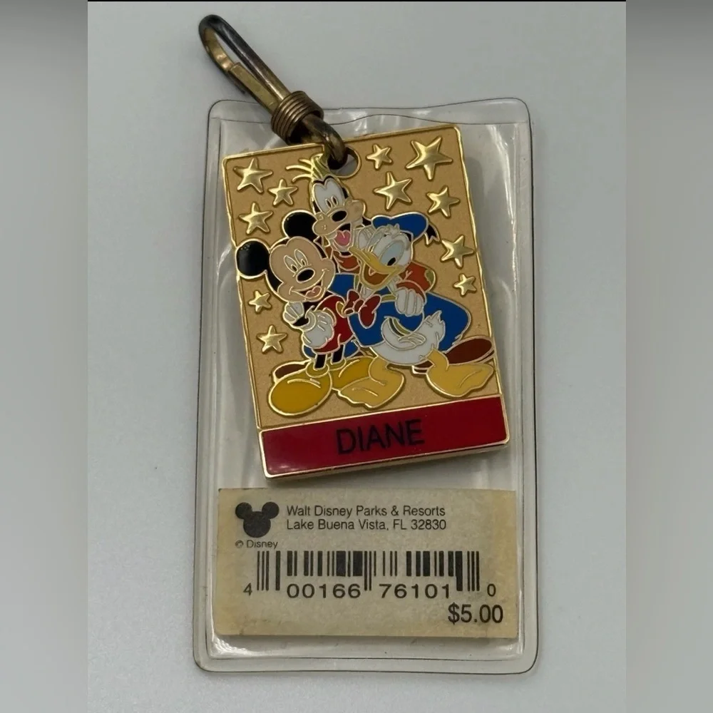 Walt Disney World Name Pin & Zipper Pull Diane Lot Of 2